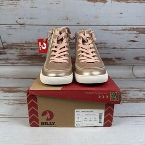 Billy Footwear Classic Lace High Top Kid's Size 6M Rose Gold Metallic NWB Shoes